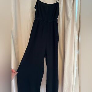 ASOS thin strap capri jumpsuit in black